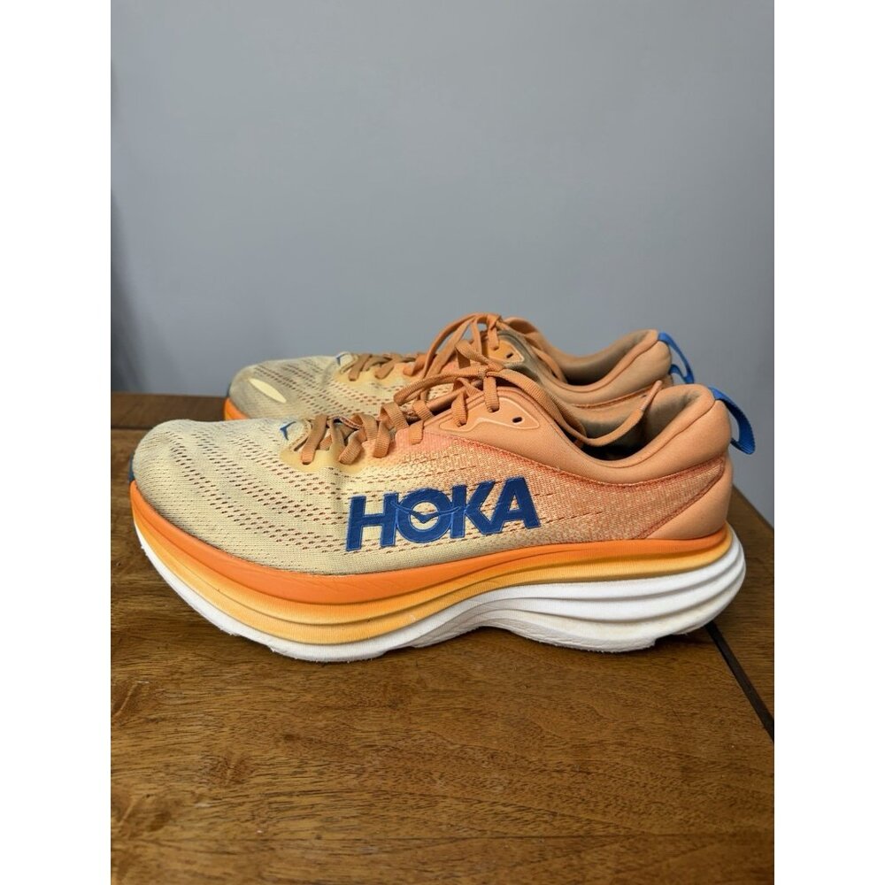 Hoka One One Men's 11 D Orange Bondi 8 Running Sneaker Shoes Walking Trainers